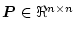 $ \mbox{\boldmath$P$}\in \Re^{n \times n}$