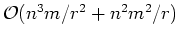 $\mathcal{O}(n^3m/r^2+n^2m^2/r)$