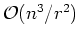 $\mathcal{O}(n^3/r^2)$