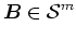 $\mbox{\boldmath$B$}\in \mbox{$\cal{S}$}^m$